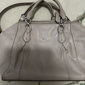 Coach Light Taupe Leather Satchel